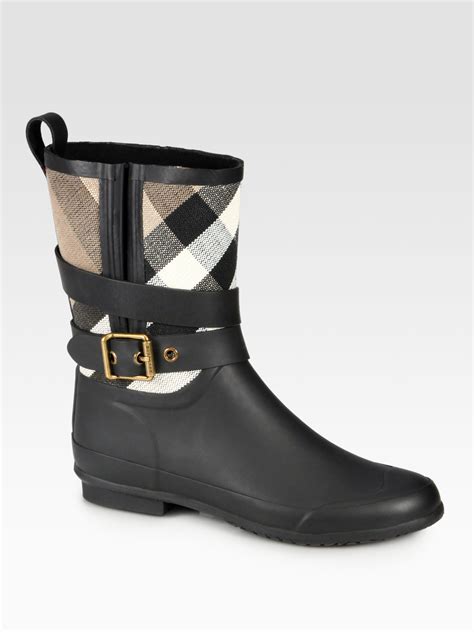 burberry fringe rain boots black|burberry rain boots on sale.